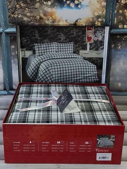 Постельное белье Belizza Classical grey Фланель Хлопок Евро размер