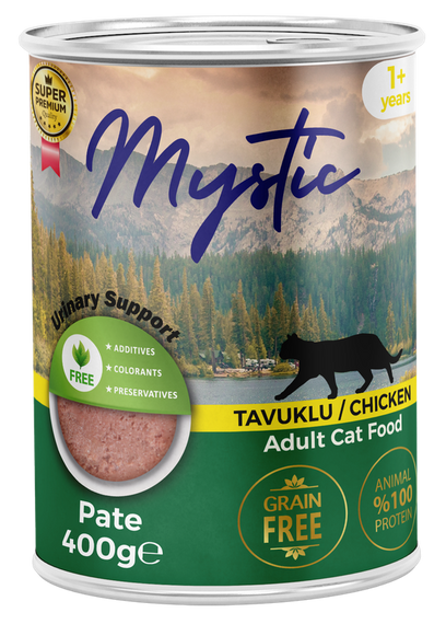 Вологий корм Mystic паштет для дорослих котів з КУРКОЮ 400г конс.
