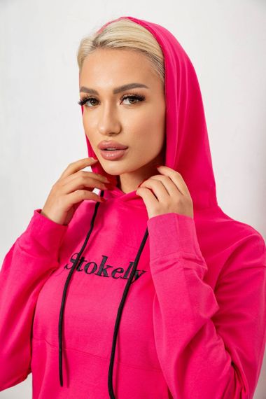 Спортивний костюм жіночий двонитка, колір рожевий, 214R1419-006 | Зображення 5