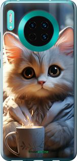 Чохол на Huawei Mate 30 Білий кіт "5646u-1773-2448"