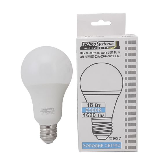 Лампа світлодіодна LED Bulb-A80-18W-E27-220V-6500K-1620L GOLDEN Ny95000257 | Зображення 6