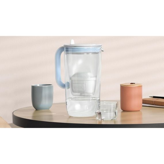 Фільтр-глечик Brita Glass Jug One скляний 2.5л (1.7л води) з фільтр-картриджем, синій (1050452) | Зображення 1