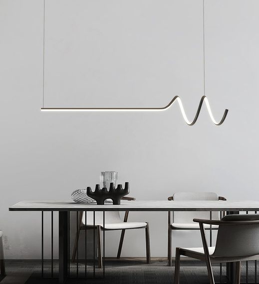 Люстра світлодіодна підвісна LED світильник для квартири на стелю лед 27252 Чорний 30-140х20х120 см. | Зображення 4