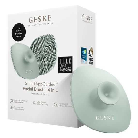 Щітка для обличчя GESKE Facial Brush 4в1 з тримачем white, Зелений