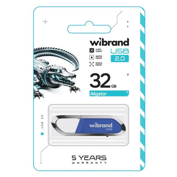 USB флеш накопичувач Wibrand 32GB Aligator Blue USB 2.0 (WI2.0/AL32U7U) | Зображення 1