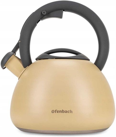 Чайник Ofenbach Silver 2.7л нержавіюча сталь, зі свистком, бежевий матовий | Зображення 1
