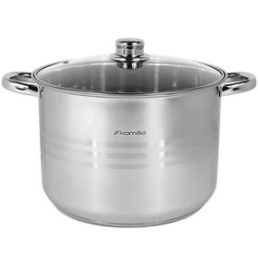 Кастрюля с крышкой Kamille KM-5406 15.5 л 30 см серебристая