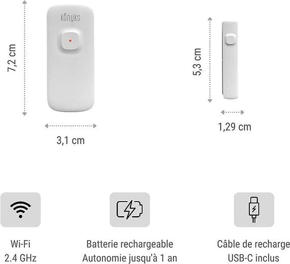 Датчик открытия двери Wifi , окна, беспроводной Konlen KL-WD00 Iphone & Android App | Зображення 2