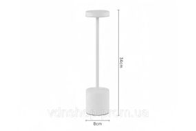 Світлодіодна сенсорна лампа на акумуляторі, три колірні температури 34.4 см біла