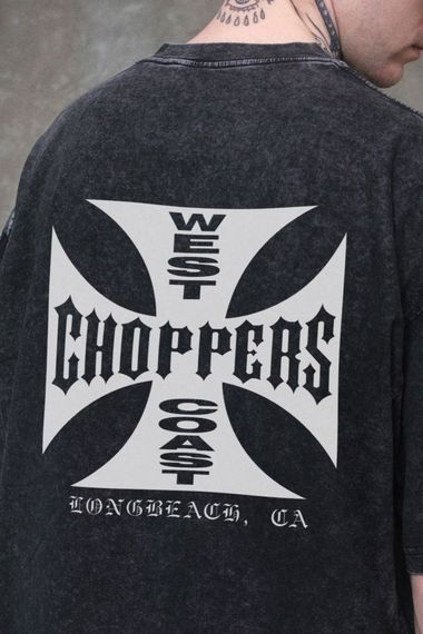 Виварена Оверсайз Футболка Without Washed З Принтом Choppers Black | Зображення 1