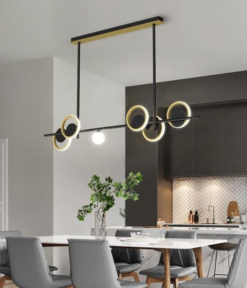 Люстра світлодіодна стельова LED світильник для квартири на стелю лед 26606 Чорний 50-80х12х140 см.