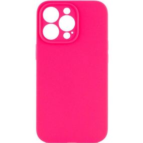 Чехол Silicone Case Full Camera Protective (AA) NO LOGO для Apple iPhone 13 Pro Max (6.7") Розовый / Barbie pink