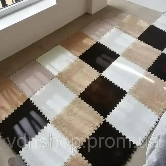 Килимок-пазл з плюшевим покриттям 10 пазлів 30х30х1.5 см