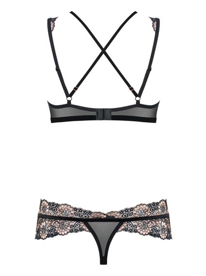 Боди кружевное Obsessive 873-SEA-1 с узорами, черный, S/M sexstyle | Зображення 14