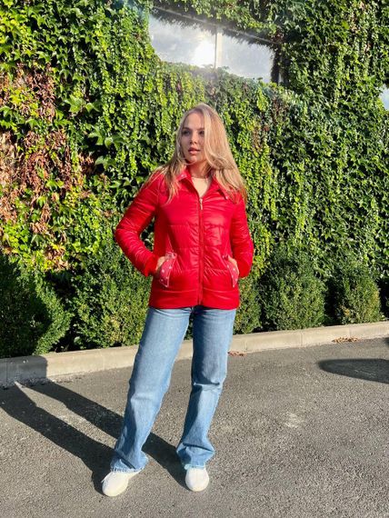 Куртка утеплена з капюшоном ( зірочки), арт.208, колір коралл | Зображення 1