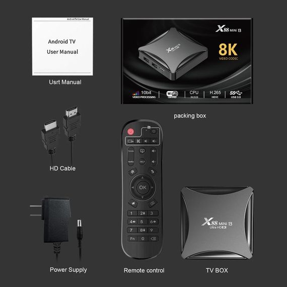 Смарт-приставка до тв X88 Mini Android 11 2/16 GB з пультом ДК | Зображення 2