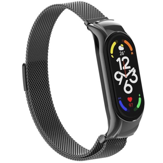 Ремінець Milanese Loop Design для Xiaomi Mi Band 3/4 Чорний | Зображення 2