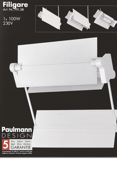 Настінний світильник Paulmann 100W, E27 230V дизайнерський бра регульований для зонального акцентного освітлення білий алюмінієвий | Зображення 1