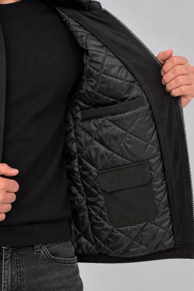 Куртка чоловіча демісезонна, колір чорний, 244R1128 | Зображення 4