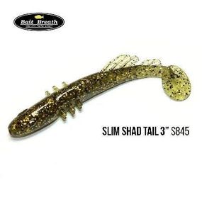 Силіконова приманка, Їстівний силікон Bait Breath BeTanCo Shad Tail Slim 3" (8 шт.) (S845 Gold melon)