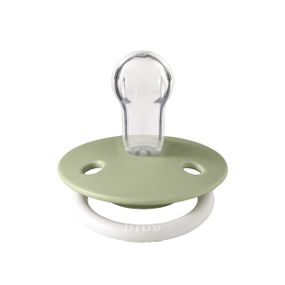Соска пустушка BIBS De Lux Silicone (кругла) 0-36 міс - Sage нічна
