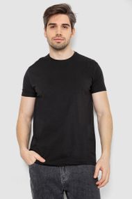 Футболка мужская однотонная батал, цвет черный, 244R2406