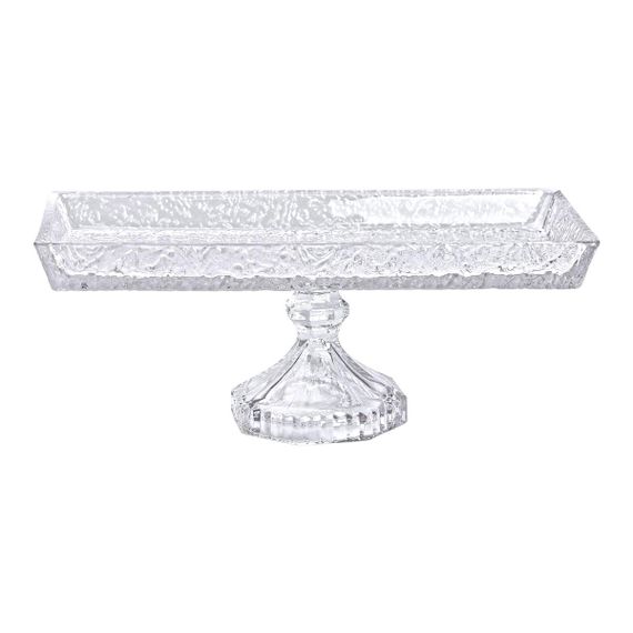 Фруктовница стеклянная на ножке 27.5х13.5х11 см ваза для фруктов | Зображення 1