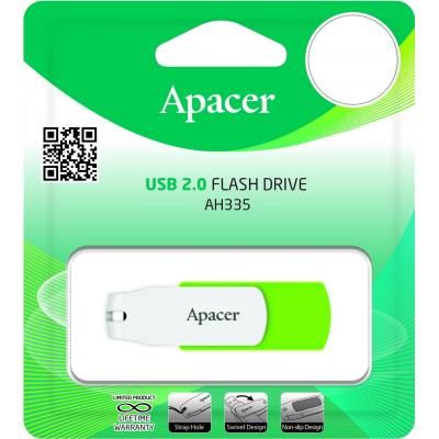 USB флеш накопичувач Apacer 64GB AH335 Green USB 2.0 (AP64GAH335G-1) | Зображення 3