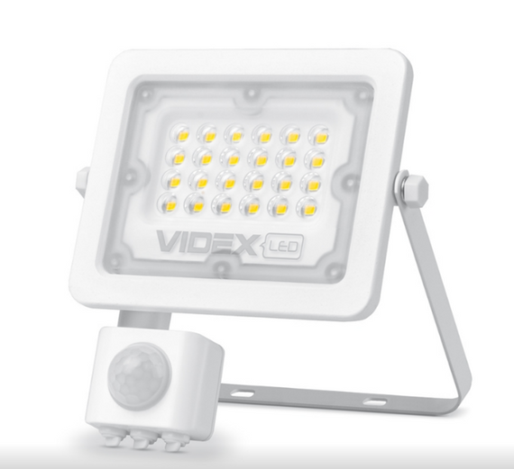 LED Прожектор 10W 5000К 220V з датчиком руху та освітлення білий VL-F2e105W-S Videx | Зображення 4