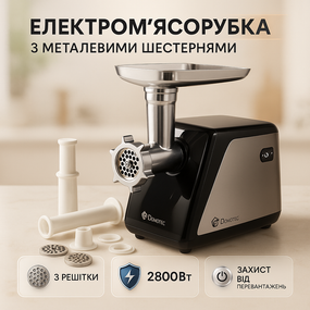 Електрична м'ясорубка нержавіюча, Кухонна м'ясорубка з реверсом 'з потужним двигуном VW-87