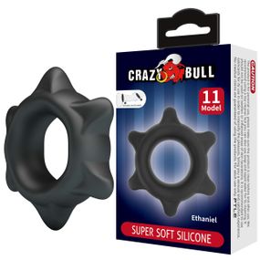 Силіконове ерекційне кільце Crazy Bull Ethaniel, чорне Sex Aura