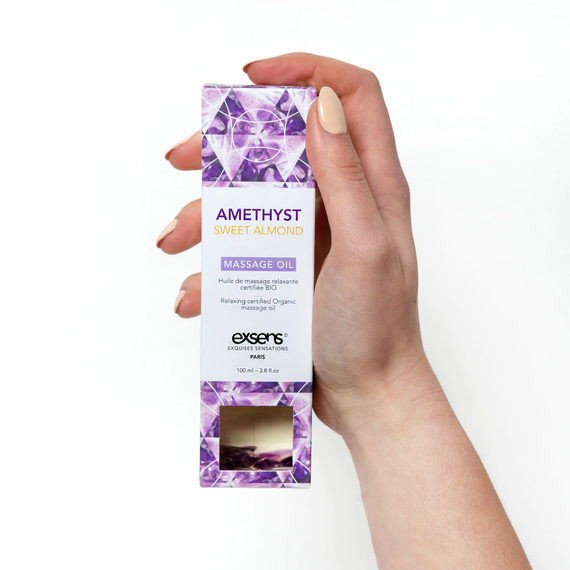 Массажное масло EXSENS Amethyst Sweet Almond (расслабляющее с аметистом) 100мл, натуральное Sex Aura | Зображення 2