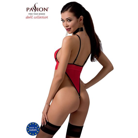 Боді з високим вирізом стегна Passion Exclusive AKITA BODY S/M, red | Зображення 1