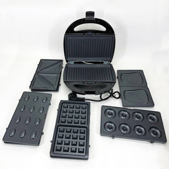 Сендвічниця мультимейкер зі знімними формами для дому Domotec MS-7706 1000 w, Настільний мультимейкер ZM-70 | Зображення 4