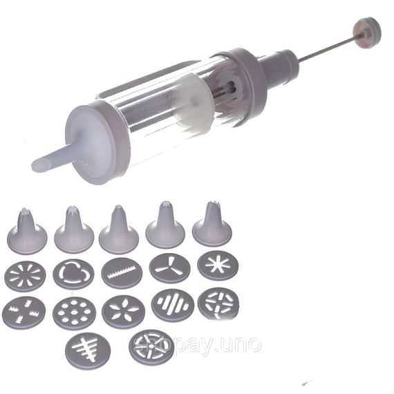 Шприц для печива та насадки для декорування Cookie Press and Cake Decorator Set | Зображення 1