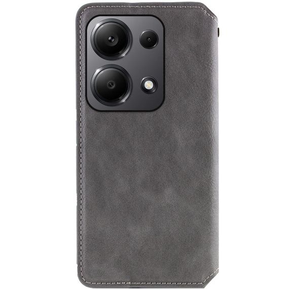 Шкіряний чохол-книжка GETMAN Cubic (PU) для Xiaomi Redmi Note 13 Pro 4G / Poco M6 Pro 4G Сірий | Зображення 2
