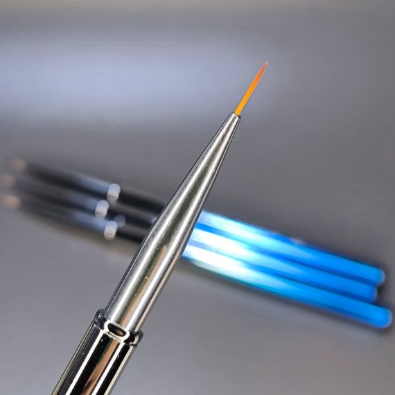 Кисть для росписи ногтей Global Fashion 00 (ворс 8мм) серебристо-гоубой