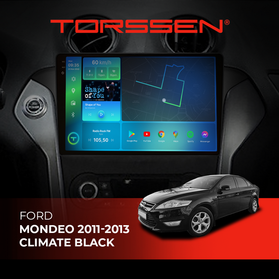 Штатна магнітола Torssen 2K Ford Mondeo 11-13 climate black F106128 4G Carplay DSP