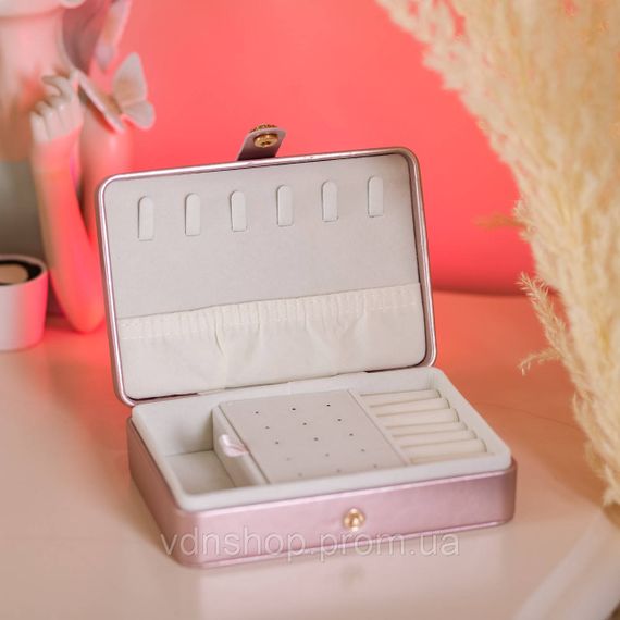 Скринька для прикрас з еко шкіри 16×11×4.7 см органайзер для ювелірних виробів HP-5-30PP | Зображення 5