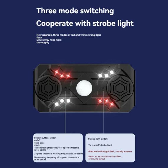 Ультразвуковий репелент від комах Siurn з двома динаміками, USB-живлення, 3 режими, чорний | Зображення 3