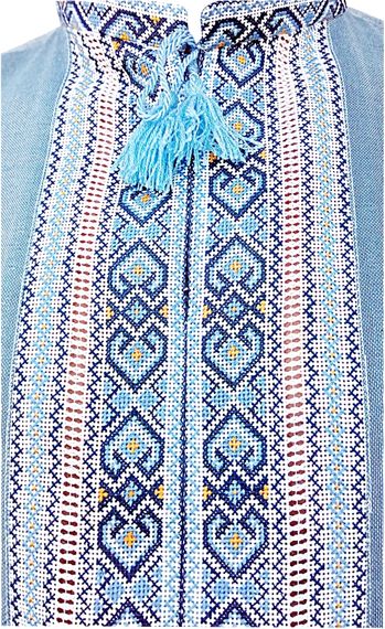 Рубашка Украинская вышиванка 1652 цвет голубой размер XL/XXL | Зображення 3