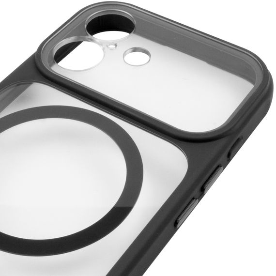 Чохол TPU+PC GETMAN Moon Clear with Magnetic Fit для Apple iPhone 17 (6.3") Black | Зображення 4