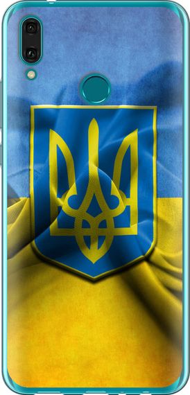 Чехол на Huawei Y9 2019 Флаг и герб Украины 1 "375u-1602-17620"