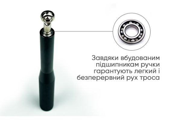 Швидкісна скакалка EasyFit Aluminium зі сталевим тросом та алюмінієвими ручками чорна (EF-1910-BK) | Зображення 3