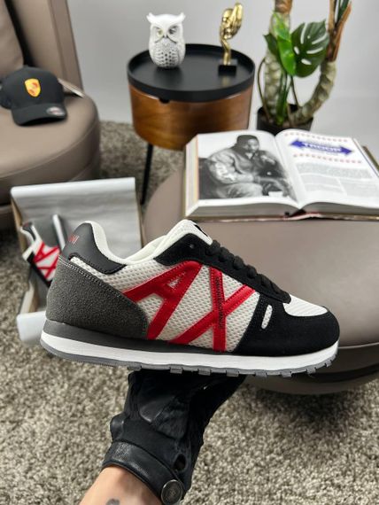 Мужские кроссовки  Armani Exchange Black White Red весна / лето / осень A4139 42 26 | Зображення 5