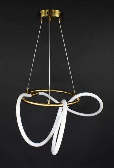 Люстра світлодіодна підвісна LED світильник для квартири на стелю лед 27737 Латунь 45-150х70х70 см. | Зображення 3