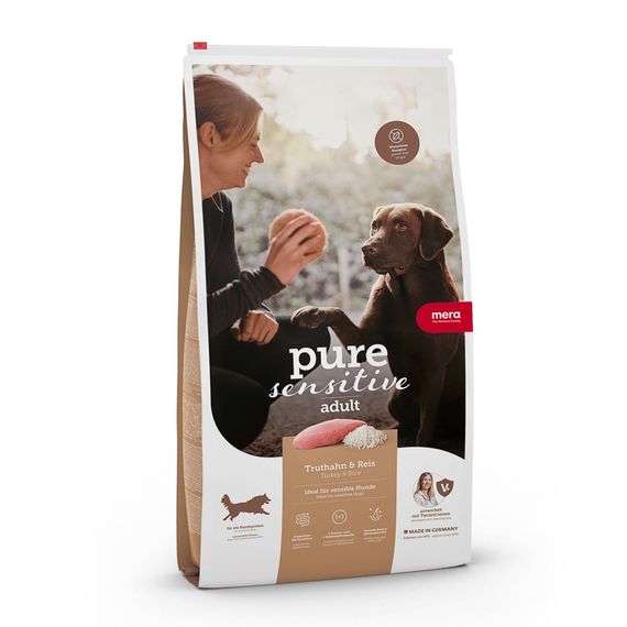Корм Mera Pure Sensitive Dog Adult Truthahn & Reis сухий з індичкою для дорослих собак усіх порід 12.5 кг