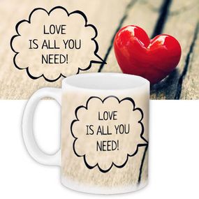 Кружка с принтом Love is all you need! 330 мл (KR_L030)