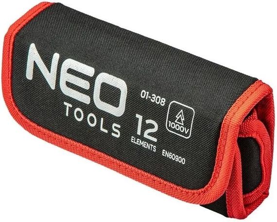 Викрутка Neo Tools Викрутка, бітотримач 1/4', 10 змінних вставок для робіт під напругою 1000 В, з тестером, SL, PH (01-308) | Зображення 2