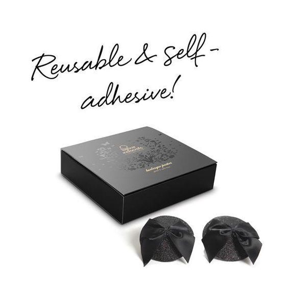 Пестіс Bijoux Indiscrets Burlesque pasties GLITTER and BOW, Черный | Зображення 4